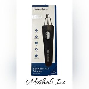 BROOKSTONE Anti Shock Precision Stainless Steel EAR NOSE TRIMMER with LED Light
